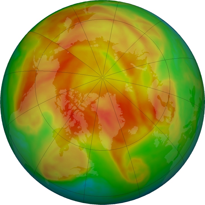 Arctic ozone map for 09 April 2022